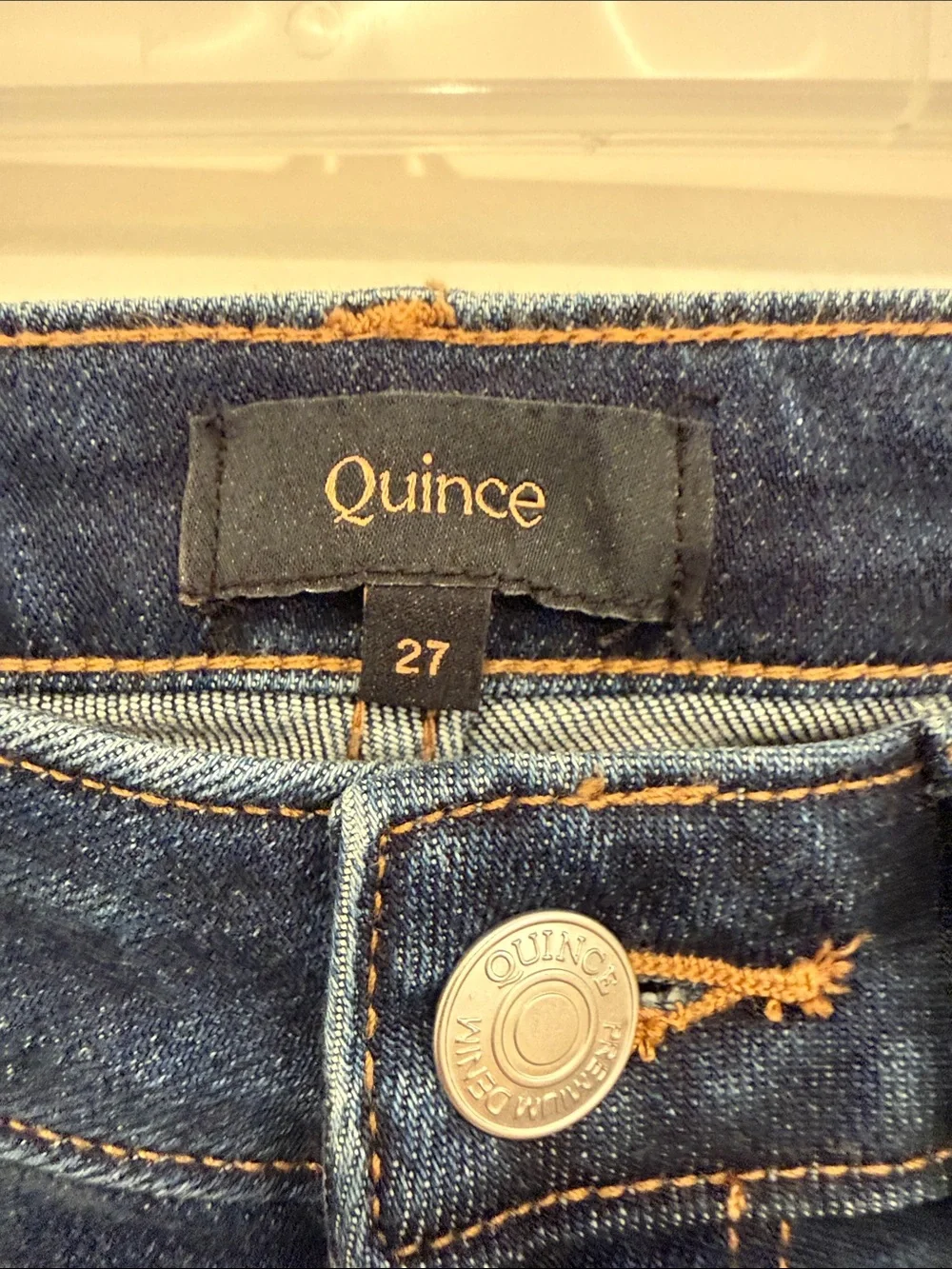Quince Women's Dark Blue Wide-Leg High-Rise Jeans NWT sz 27
